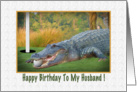 Birthday, Husband, Golf, Alligator card