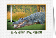 Father’s Day, Grandpa, Golf, Alligator card