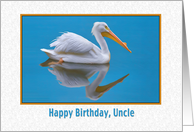 Birthday, Uncle, White Pelican card
