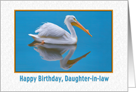 Birthday, Daughter-in-law, White Pelican card