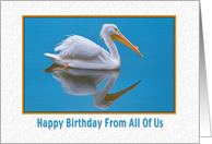 Birthday, From All of Us, White Pelican card