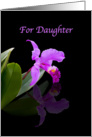 Birthday, Daughter, Orchid on Black card