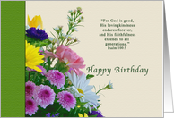 Birthday, Floral Bouquet, Religious card