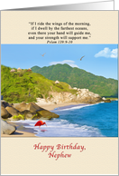 Birthday, Nephew, Beach, Hills, Birds card
