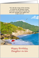 Birthday, Daughter-in-law, Beach, Hills, Birds card