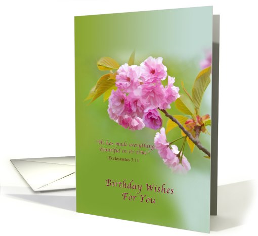 Birthday, Cherry Blossoms, Religious card (821374)
