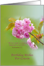 Birthday, Cousin, Cherry Blossoms, Religious card
