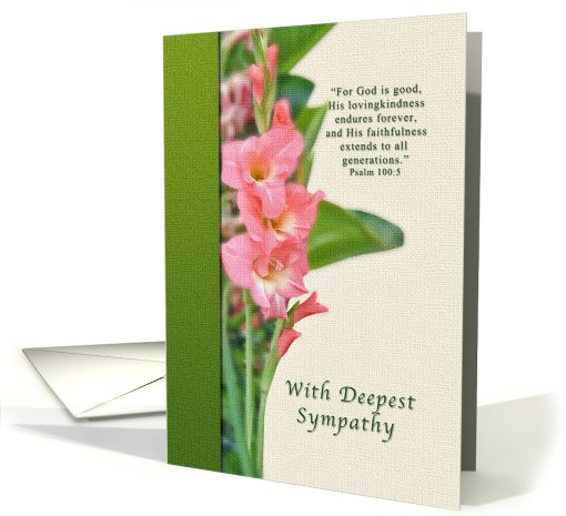 Sympathy, Pink Gladiolus card (826789)