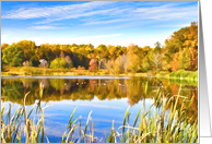 Thanksgiving, Autumn Leaves, Lake Reflections card