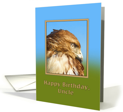 Birthday, Uncle, Rough-legged Hawk Bird card (849345)