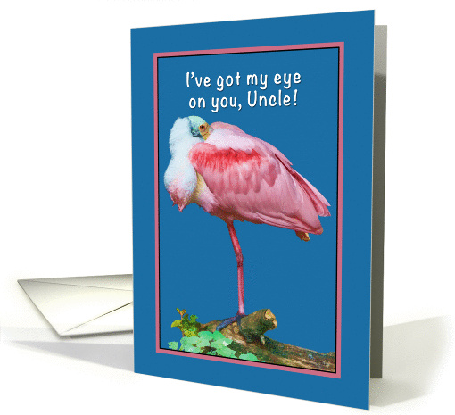 Birthday, Uncle, Roseate Spoonbill Bird, Humor card (867994)