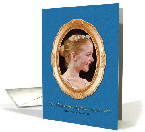 Thank You, Girl in Gold Frame card (872034)
