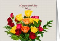 Birthday, Niece, Bouquet of Roses card