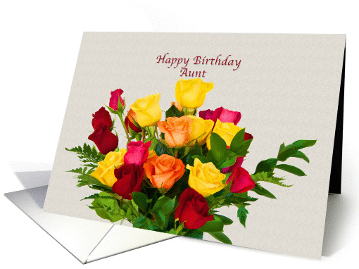 Birthday, Aunt, Bouquet of Roses card (914668)