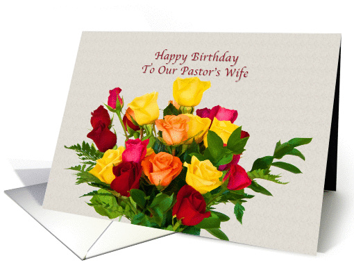 Birthday, Pastor's Wife, Bouquet of Roses card (914991)