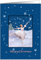Christmas, Snow Queen Ballerina, Star, Snowflakes card