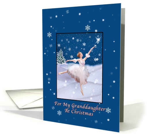 Christmas, Granddaughter, Snow Queen Ballerina, Star, Snowflakes card