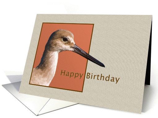 Birthday, Willet Bird on Shades of Brown card (949140)