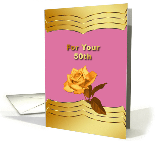 Anniversary, 50th, Wedding, Golden Rose card (959167)