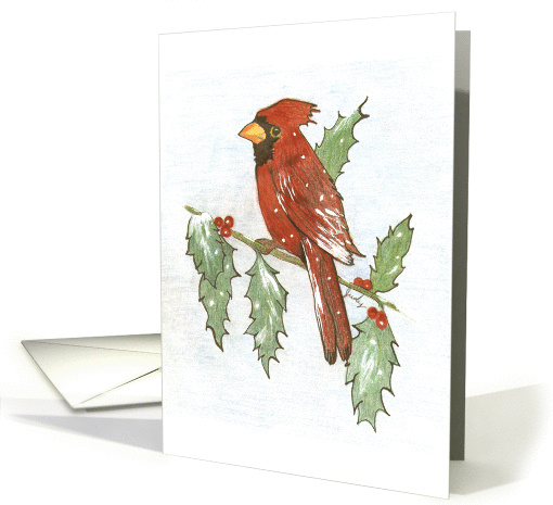 Cardinal and Holly card (110946)
