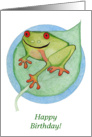 Happy Birthday Frog on a Lily Pad card
