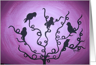 Curly Bird Tree card
