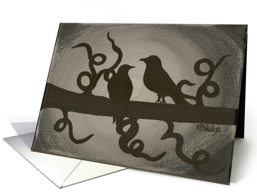 Black Birds On Black, Gnarled Limb, Blank card (867944)