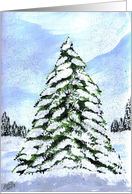 Christmas Wilderness Tree, Snow Covered, Landscape by Ellie card