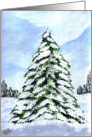 Christmas Wilderness Tree, Snow Covered, Landscape by Ellie card