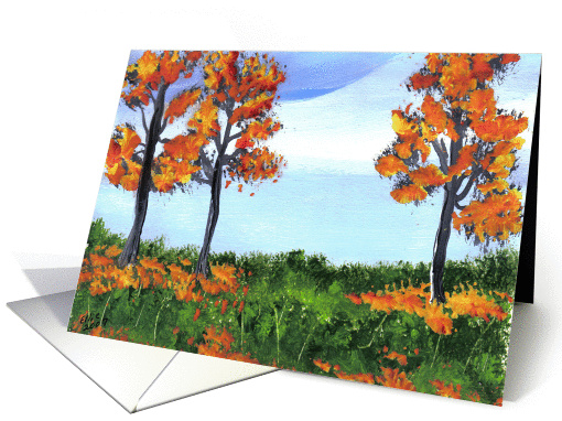Fall Autumn Trees Landscape by Ellie card (106194)