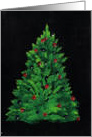 Decorated Christmas Tree, with Shining Christmas Ornaments, by Ellie card