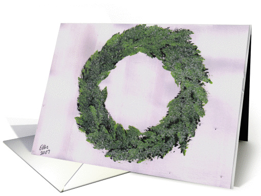 A Lovely Christmas Wreath Brings Holiday Greetings! by Ellie card