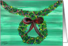 A Lovely Christmas Wreth, for Your Door!! With a Red Ribbon, on Top! by Ellie card
