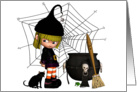 Lil Witch Bashful Brew Halloween Card