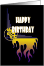 Happy Birthday Retro Flames card