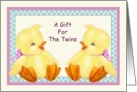 Baby Ducks -Twin Girls Baby Shower Gift card