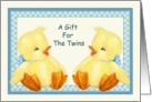 Baby Ducks -Twin Boys Baby Shower Gift card