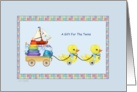 Baby Ducks -Twins Boy Baby Shower Gift card