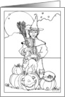 Halloween Witch Coloring Book Greeting card
