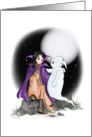 Halloween Witch and Ghost Greeting card