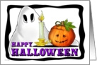 Halloween Pumpkin and Ghost Greeting card