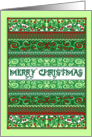 Holly and Swirls Christmas Greeting card
