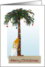 Palm Tree Surf Board Christmas Greeting card