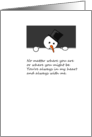 Lonely Little Snowman Missing You Christmas Greeting card