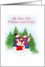 Caroling Snowmen Christmas Greeting card