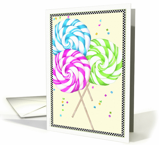 3 Lollypops Thank You card (1355008)