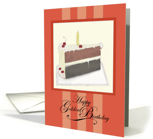 Happy Golden Birthday - Peach card (177630)