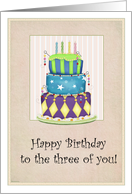 Happy Birthday Triplets card