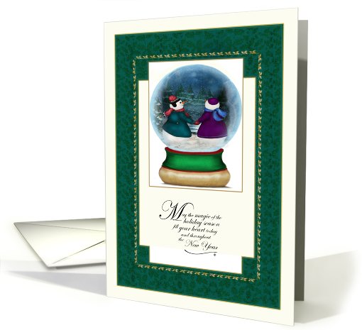 Snowmen Snow Christmas Globe card (257487)