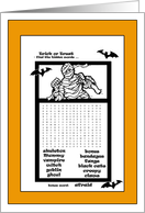 Color Me - Mummy Word Search Puzzle Coloring Book Halloween Greeting card